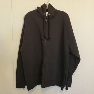 Men's black zip‎ up hoodie. NWOT. Size XL.